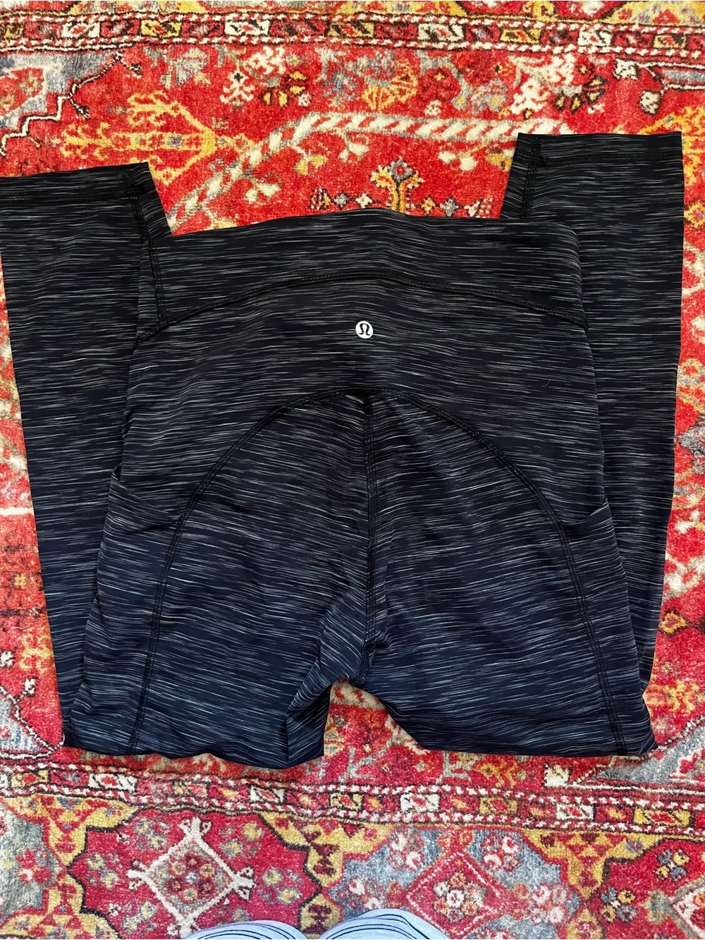 lululemon Black with Silver Pinstripe Leggings